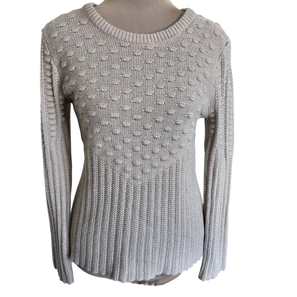 41 Hawthorne Poppi Popcorn Ribbed Knit Pullover Sweater Coastal Summer Preppy